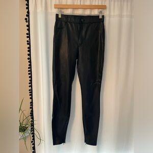 Zara black faux leather pants women’s S small 26 waist pleather bottoms